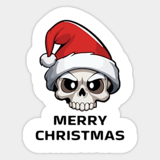 Santa Skull with Christmas Hat | Merry Christmas Sticker